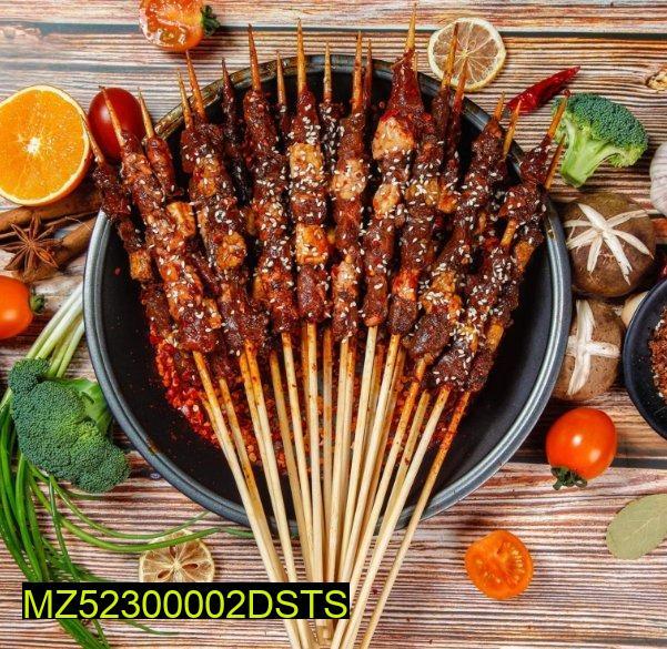 Wooden BBQ Skewers Sticks (Pack Of 100)