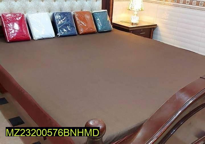 Terry Cotton Plain King Size Double Bed Mattress Cover