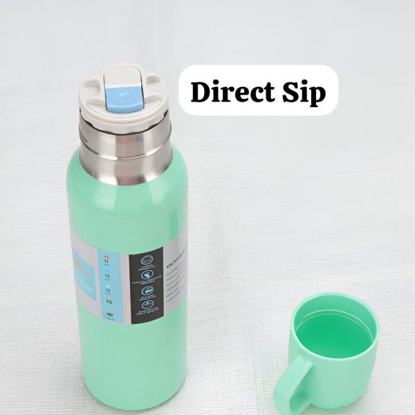 Vacuum Flask Stainless Steel Bottle With 2 Cups And Gift Box 550 Ml (random Color)